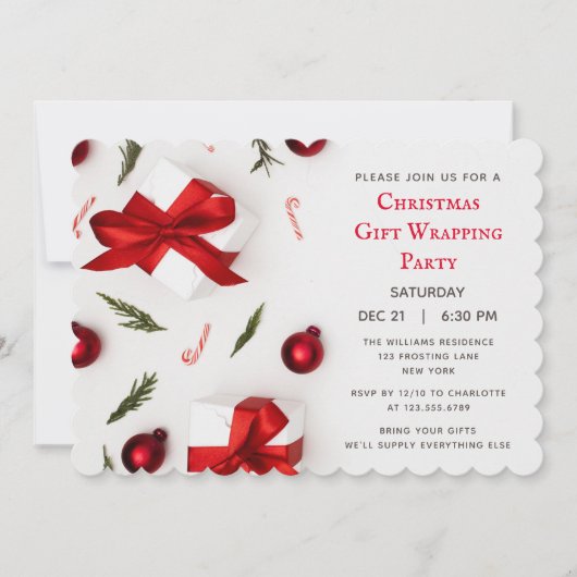 Invitations de fête cadeau de Noël moderne (Devant)