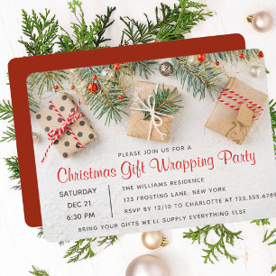 Invitations de fête cadeau de Noël moderne