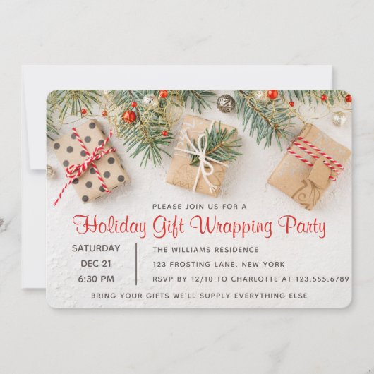 Invitations de fête cadeau de vacances moderne (Devant)