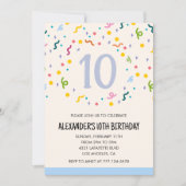 Invitations de fête couleur confetti enfants prima (Devant)