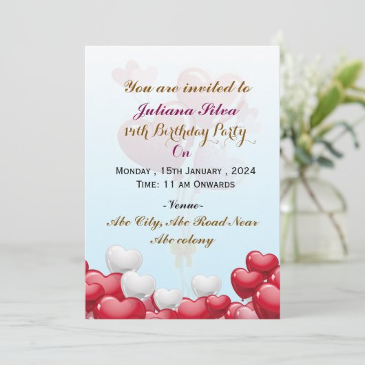 Invitations de fête d'anniversaire (Debout devant)