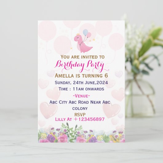 Invitations de fête d'anniversaire (Debout devant)