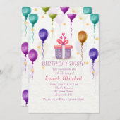 Invitations de fête d'anniversaire (Devant / Derrière)