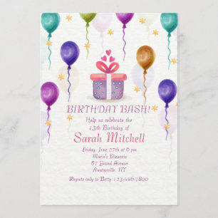 Invitations de fête d'anniversaire