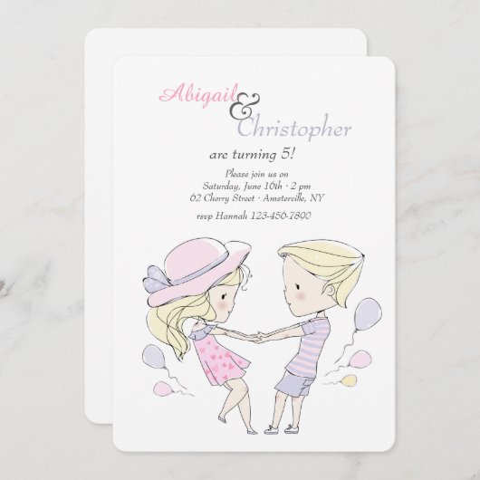 Invitations de fête d'anniversaire (Devant / Derrière)