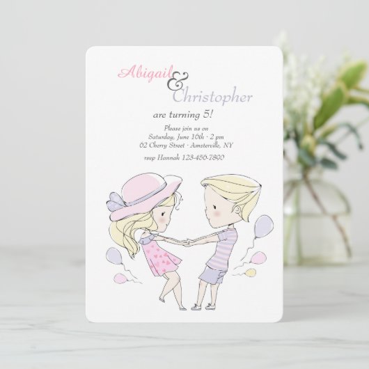 Invitations de fête d'anniversaire (Debout devant)