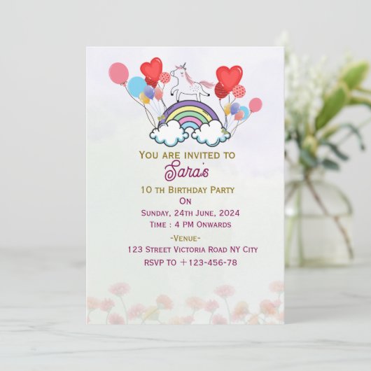 Invitations de fête d'anniversaire (Debout devant)