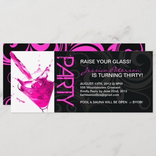 INVITATIONS DE FÊTE D'ANNIVERSAIRE (Devant / Derrière)