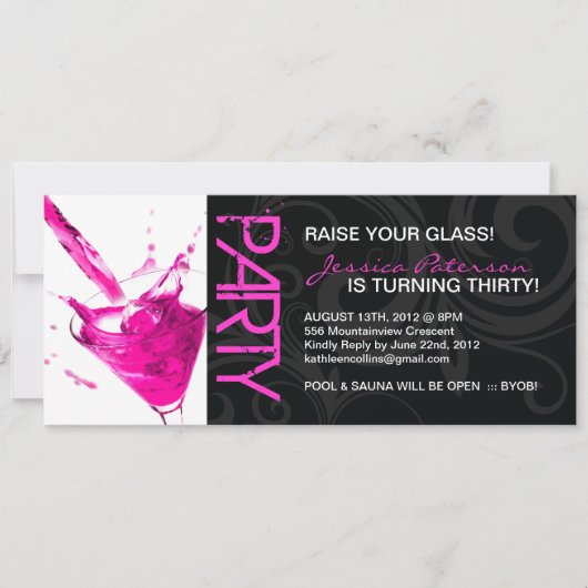 INVITATIONS DE FÊTE D'ANNIVERSAIRE (Devant)