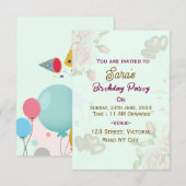 Invitations de fête d'anniversaire (Devant / Derrière)