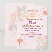 Invitations de fête d'anniversaire (Devant / Derrière)