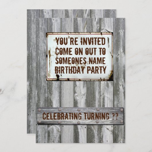 Invitations de fête d'anniversaire (Devant / Derrière)