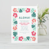 Invitations de fête d'anniversaire à Hawaiian Luau (Debout devant)