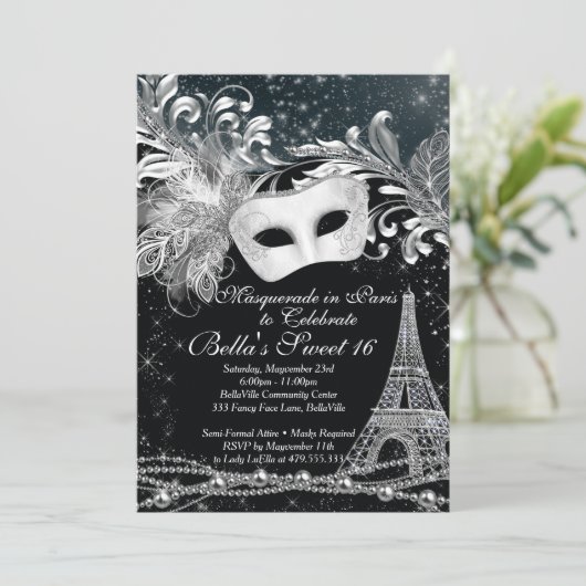 Invitations de fête d'anniversaire à Paris Masquer (Debout devant)