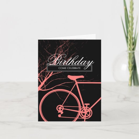 Invitations de fête d'anniversaire à vélo (Devant)