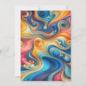 Invitations de fête d'anniversaire Abstrait Wavy D (Dos)