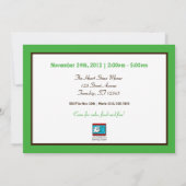 Invitations de fête d'anniversaire au Singe Vert (Dos)