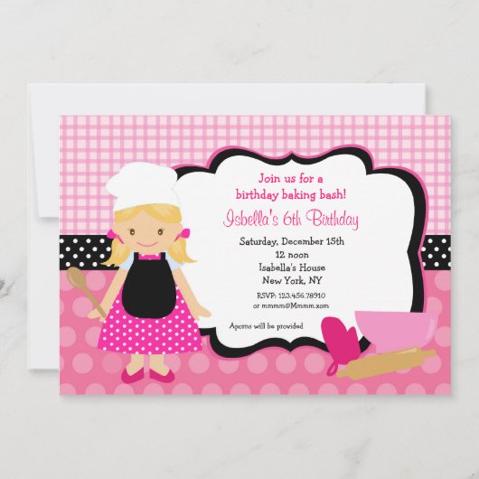 Invitations de fête d'anniversaire Cuisine (Devant)