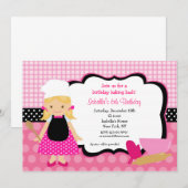 Invitations de fête d'anniversaire Cuisine (Devant / Derrière)