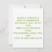 Invitations de fête d'anniversaire d'abeille de (Dos)