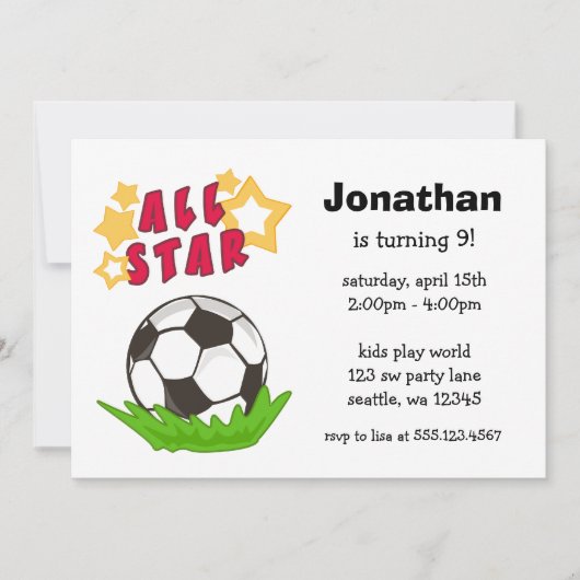 Invitations de fête d'anniversaire d'All Star du (Devant)
