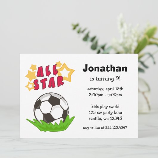 Invitations de fête d'anniversaire d'All Star du (Debout devant)