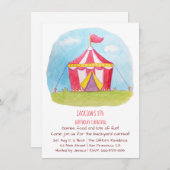 Invitations de fête d'anniversaire d'aquarelle de (Devant / Derrière)