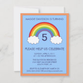 Invitations de fête d'anniversaire d'arc-en-ciel (Devant)
