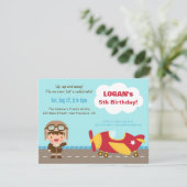 Invitations de fête d'anniversaire d'avion de (Debout devant)