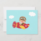 Invitations de fête d'anniversaire d'avion de (Dos)