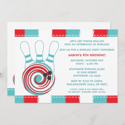 Invitations de fête d'anniversaire de (Devant / Derrière)