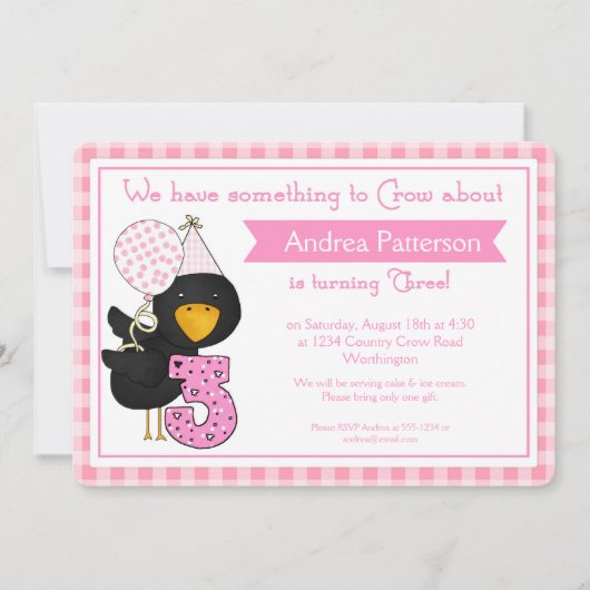 Invitations de fête d'anniversaire de 3e anniversa (Devant)