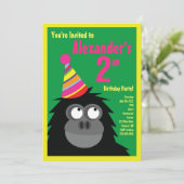 Invitations de fête d'anniversaire de Ape Animal (Debout devant)