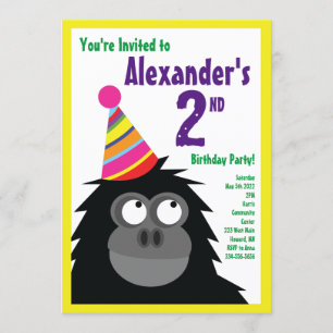 Invitations de fête d'anniversaire de Ape Animal