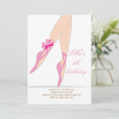 Invitations de fête d'anniversaire de Ballerina (Debout devant)
