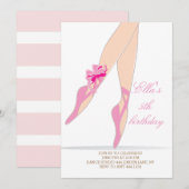 Invitations de fête d'anniversaire de Ballerina (Devant / Derrière)