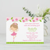 Invitations de fête d'anniversaire de Ballerina Gi (Debout devant)