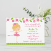 Invitations de fête d'anniversaire de Ballerina Gi (Debout devant)