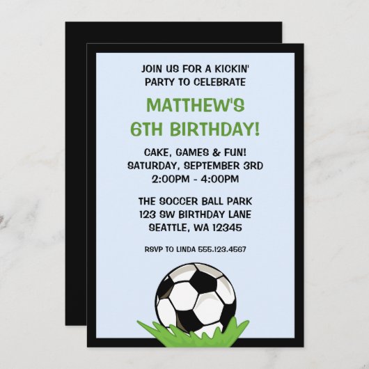 Invitations de fête d'anniversaire de ballon de (Devant / Derrière)