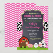 Invitations de fête d'anniversaire de Barnyard pou (Devant / Derrière)
