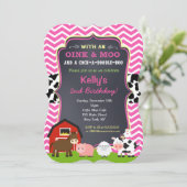 Invitations de fête d'anniversaire de Barnyard pou (Debout devant)