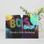 Invitations de fête d'anniversaire de Bash Retro d (Debout devant)