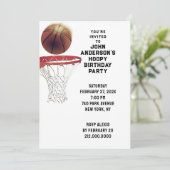 Invitations de fête d'anniversaire de basket-ball (Debout devant)