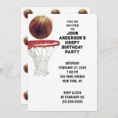 Invitations de fête d'anniversaire de basket-ball (Devant / Derrière)