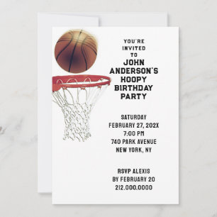 Invitations de fête d'anniversaire de basket-ball