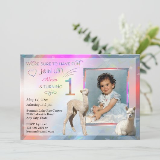 Invitations de fête d'anniversaire de bébé (Debout devant)