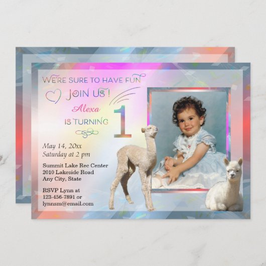 Invitations de fête d'anniversaire de bébé (Devant / Derrière)