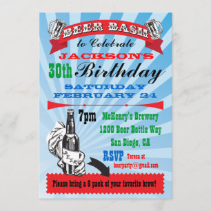 Invitations de fête d'anniversaire de Beer Bash