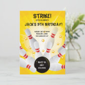 Invitations de fête d'anniversaire de bowling (Debout devant)