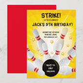 Invitations de fête d'anniversaire de bowling (Devant / Derrière)